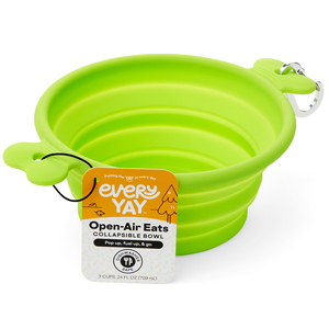 EveryYay Bowl Colapsable de Silicón Color Verde para Perro, Grande