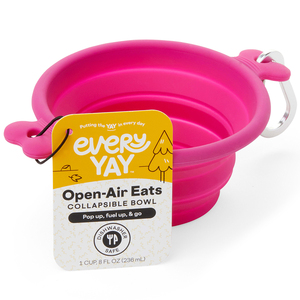 EveryYay Bowl Colapsable de Silicón Color Rosa para Perro, Chico