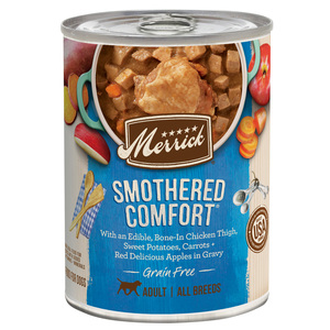 Merrick Grain Free Smothered Comfort Alimento Húmedo Natural sin Granos para Perro de Todas las Etapas de Vida y Tamaños Receta de Pollo, 360 g