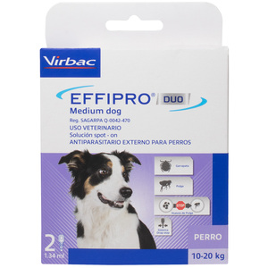 Virbac Effipro Duo Pipeta Desparasitante Externa para Perro Mediano, 10-20 kg