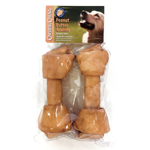 Canine Chews Carnaza para Perro en Forma de Hueso Sabor Crema de Cacahuate, 2 Piezas