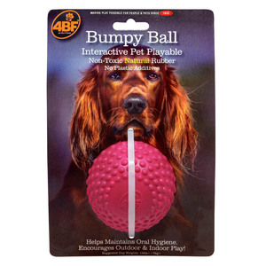4BF Juguete de Hule Bumpy Ball Rosa para Perro