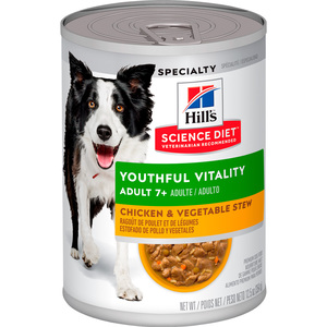 Hill's Science Diet Youthful Vitality Alimento Húmedo para Perro Senior Receta Estofado Pollo y Vegetales, 354 g