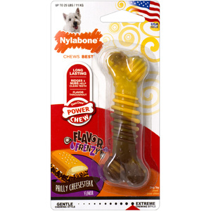 Nylabone Hueso Masticable Flexible Sabor Philadelfia, Queso y Bistec