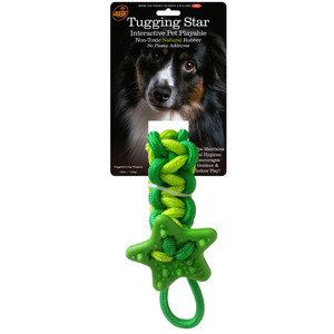 4BF Juguete de Hule Tugging Star Verde para Perro